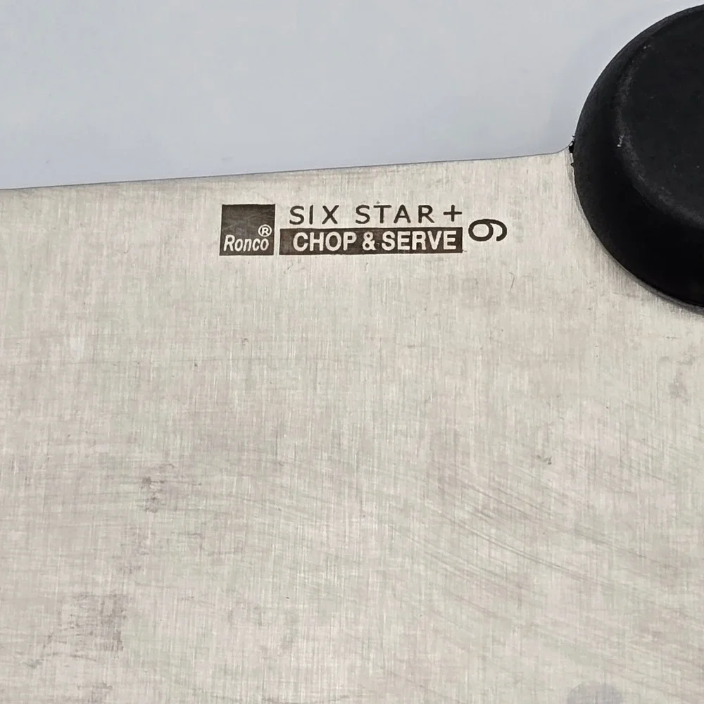 Ronco Six Star Plus Chop & Serve Offset Cleaver Knife Stainless Black Handle 10